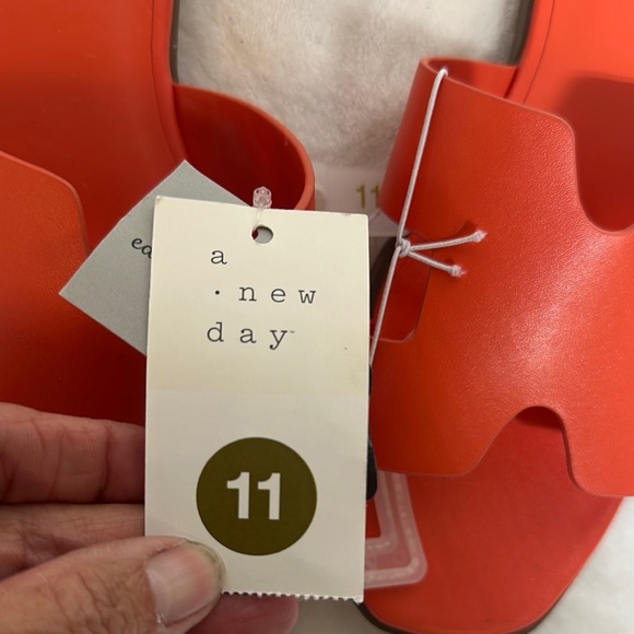 A New Day Orange Sandals Vibrant Slip-On Design - Picture 3 of 7